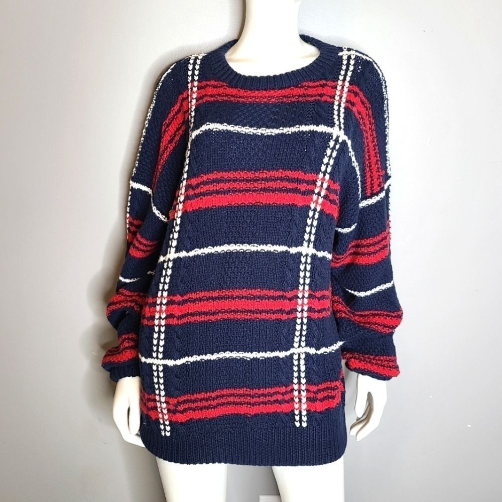 Embassy Row Blue Hand Knit Sweater XL - Picture 3 of 9